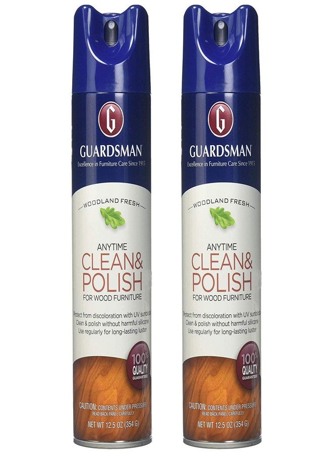 Guardsman Clean & Polish For Wood Furniture - Woodland Fresh - 12.5 oz - Silicone Free, UV Protection - 2 Pack - Image 1